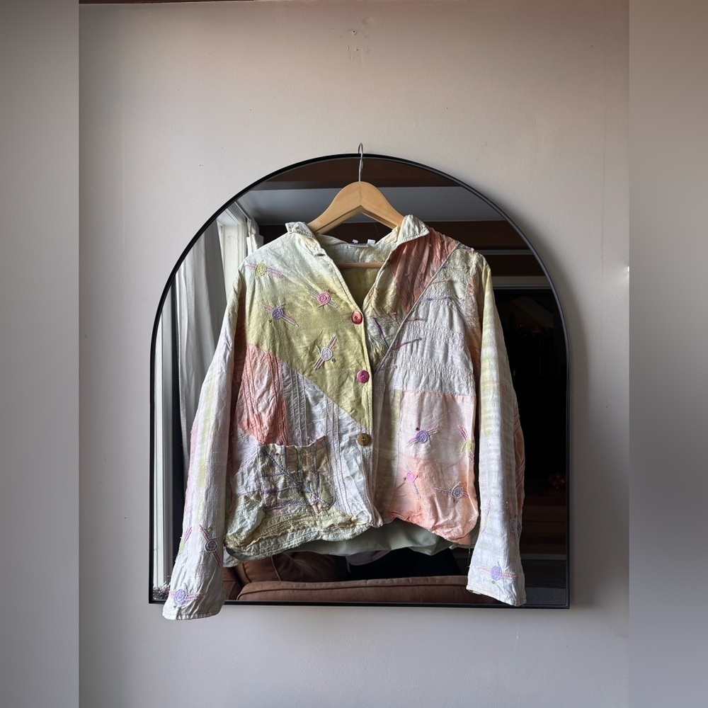 PARLSEY & SAGE | silk embroidered jacket | size medium - Picture 2 of 7